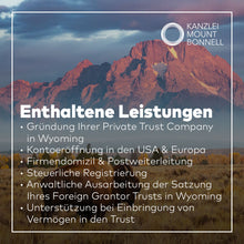 Laden Sie das Bild in den Galerie-Viewer, Wyoming Asset Protection Trust inkl. Private Trust Company