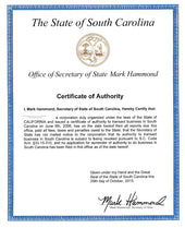 Laden Sie das Bild in den Galerie-Viewer, South Carolina: Handelsregisterauszug (Certificate of Existence)
