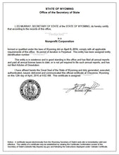 Laden Sie das Bild in den Galerie-Viewer, Wyoming: Handelsregisterauszug (Certificate of Good Standing)