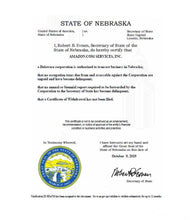 Laden Sie das Bild in den Galerie-Viewer, Nebraska: Handelsregisterauszug (Certificate of Good Standing)