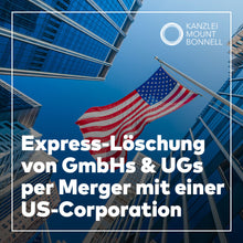 Laden Sie das Bild in den Galerie-Viewer, Löschung Ihrer GmbH & UG in 4-6 Wochen durch grenzüberschreitende Verschmelzung mit einer US-Corporation