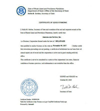 Laden Sie das Bild in den Galerie-Viewer, Rhode Island: Handelsregisterauszug (Certificate of Good Standing)