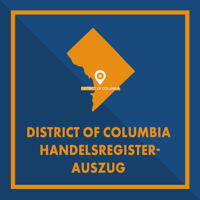 District of Columbia: Handelsregisterauszug (Certificate of Good Standing)