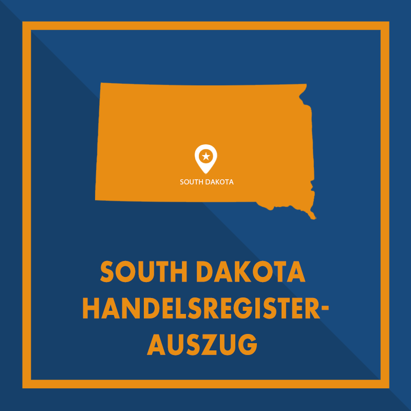 South Dakota: Handelsregisterauszug (Certificate of Good Standing/Existence)