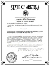 Laden Sie das Bild in den Galerie-Viewer, Arizona: Handelsregisterauszug (Certificate of Good Standing)
