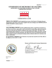 Laden Sie das Bild in den Galerie-Viewer, District of Columbia: Handelsregisterauszug (Certificate of Good Standing)

