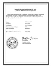 Laden Sie das Bild in den Galerie-Viewer, Minnesota: Handelsregisterauszug (Certificate of Good Standing)
