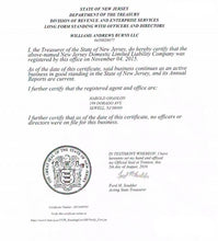 Laden Sie das Bild in den Galerie-Viewer, New Jersey: Handelsregisterauszug (Certificate of Good Standing)
